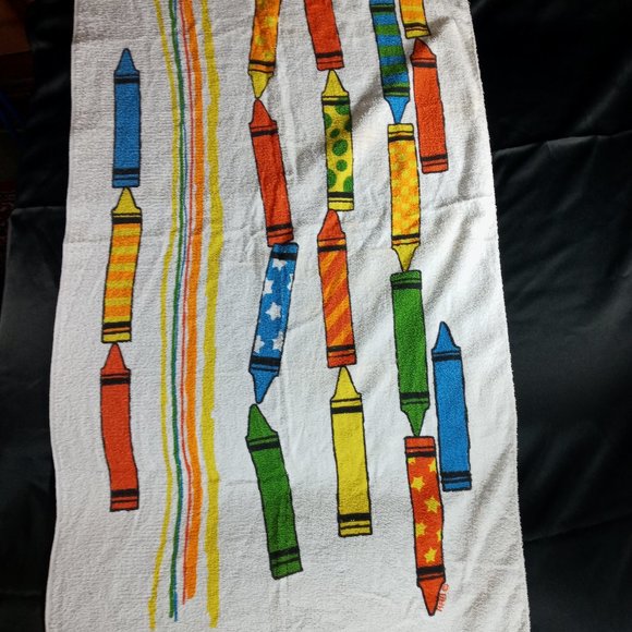 Vintage Cannon Mills Crayon Bath Beach Towel - Picture 1 of 8